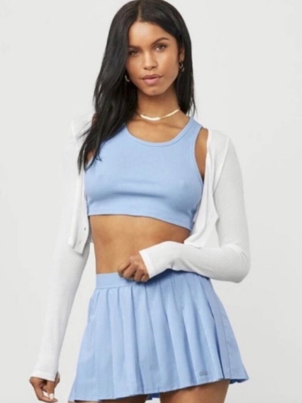 Alo Yoga Varsity Tennis Skirt, Blue Skies